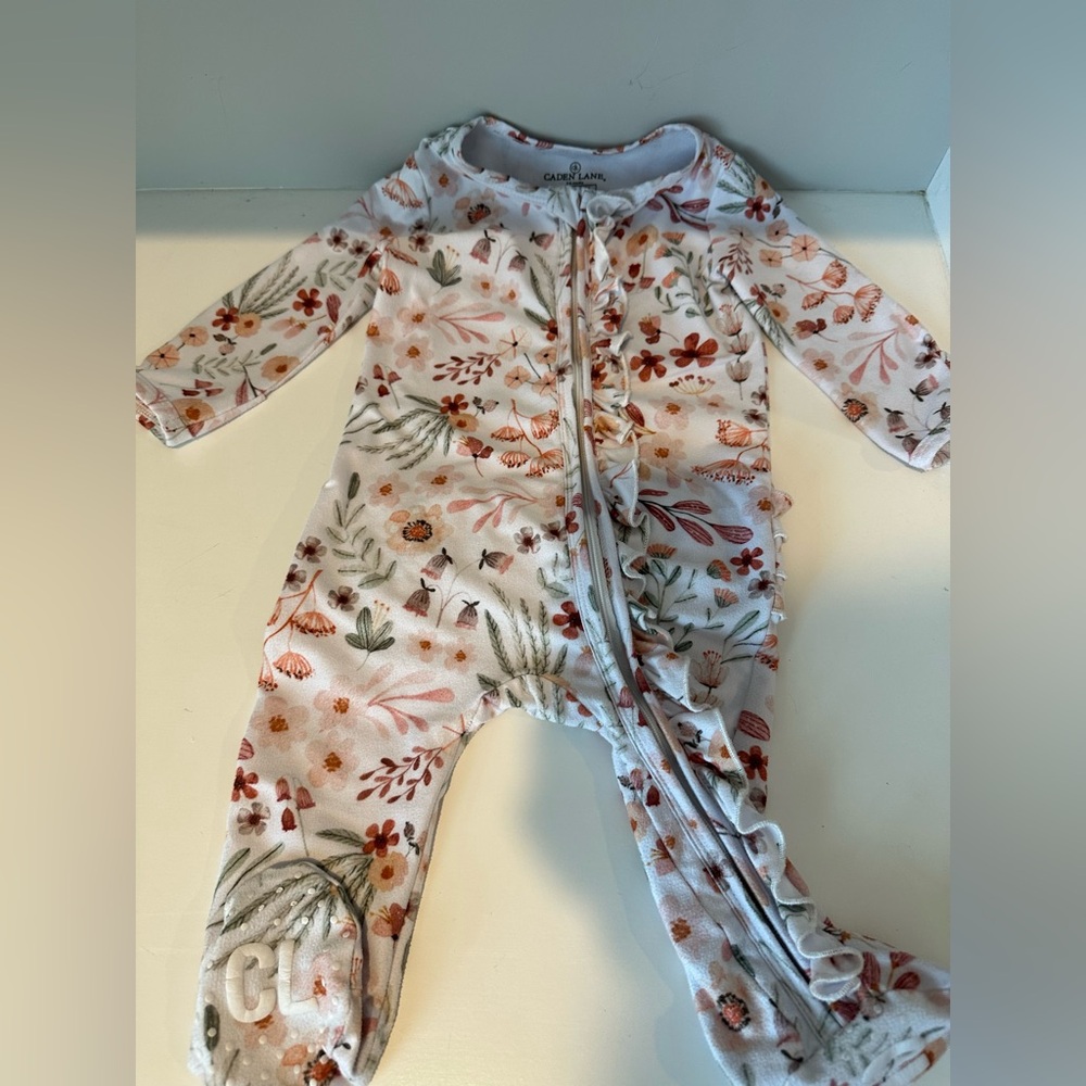 BOGO ALL BABY Caden Lane Baby Girl Floral Bamboo Sleeper Pajamas 3-6 Months